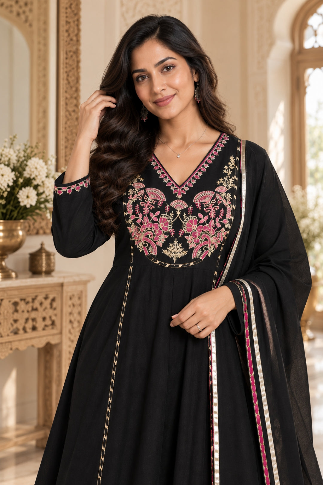NAZAKAT cotton kurta set with pants & dupatta
