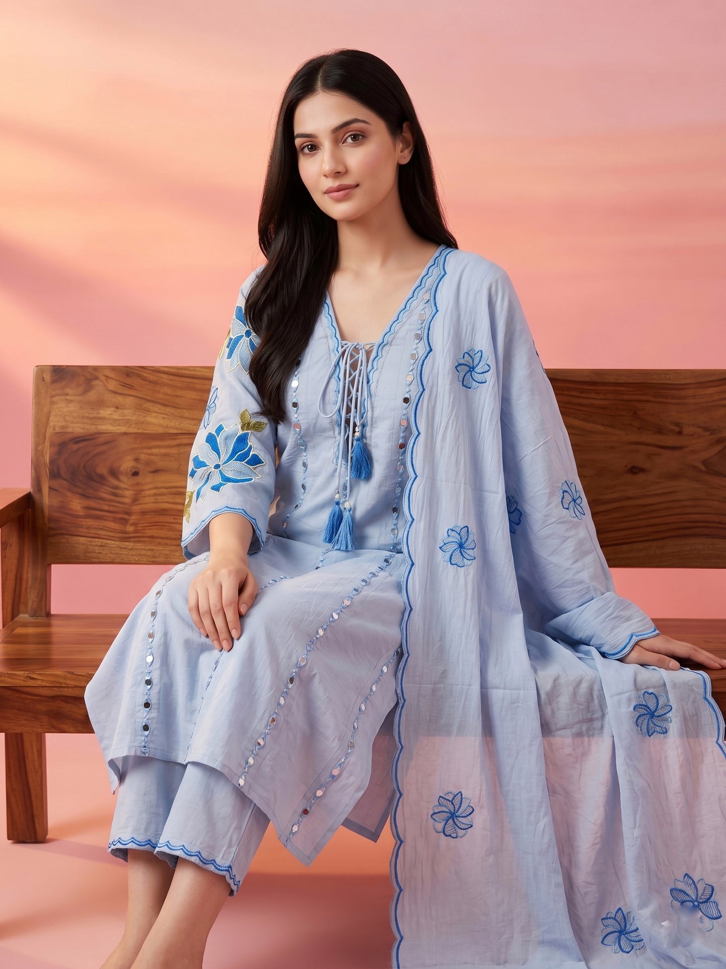 Jasmine Cotton kurta Set with dupatta