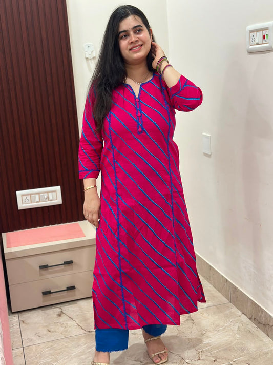 Gulzar lehriya cord set pink