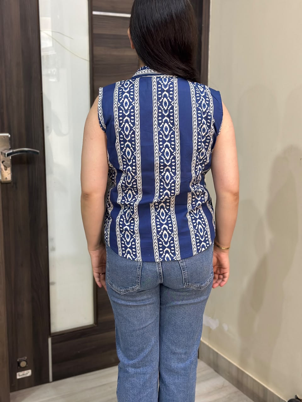 Short Cotton tunics for women Blue