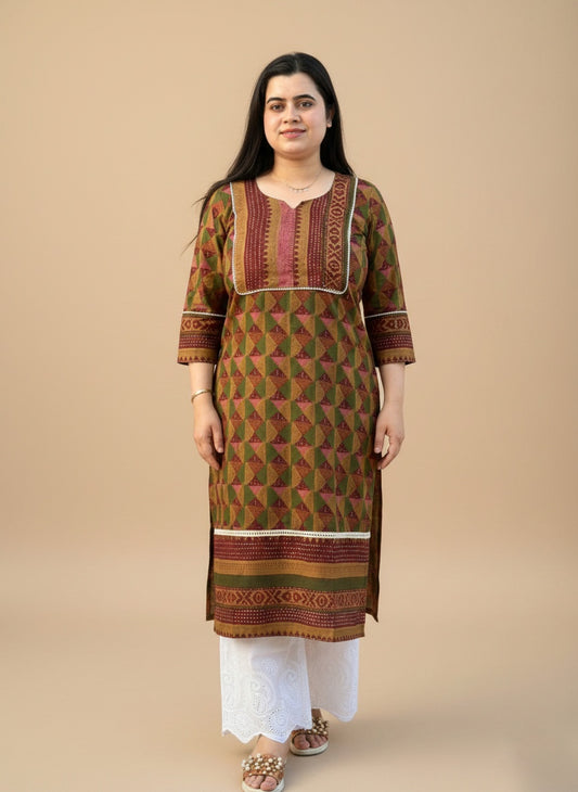 Airy Cotton kalamkari kurti for women