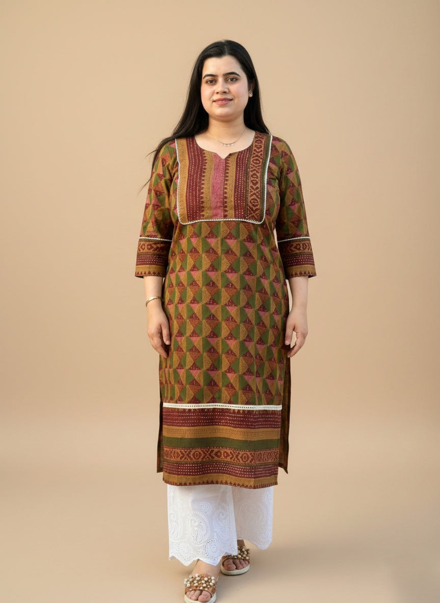 Premium cotton kurti Ajrakh