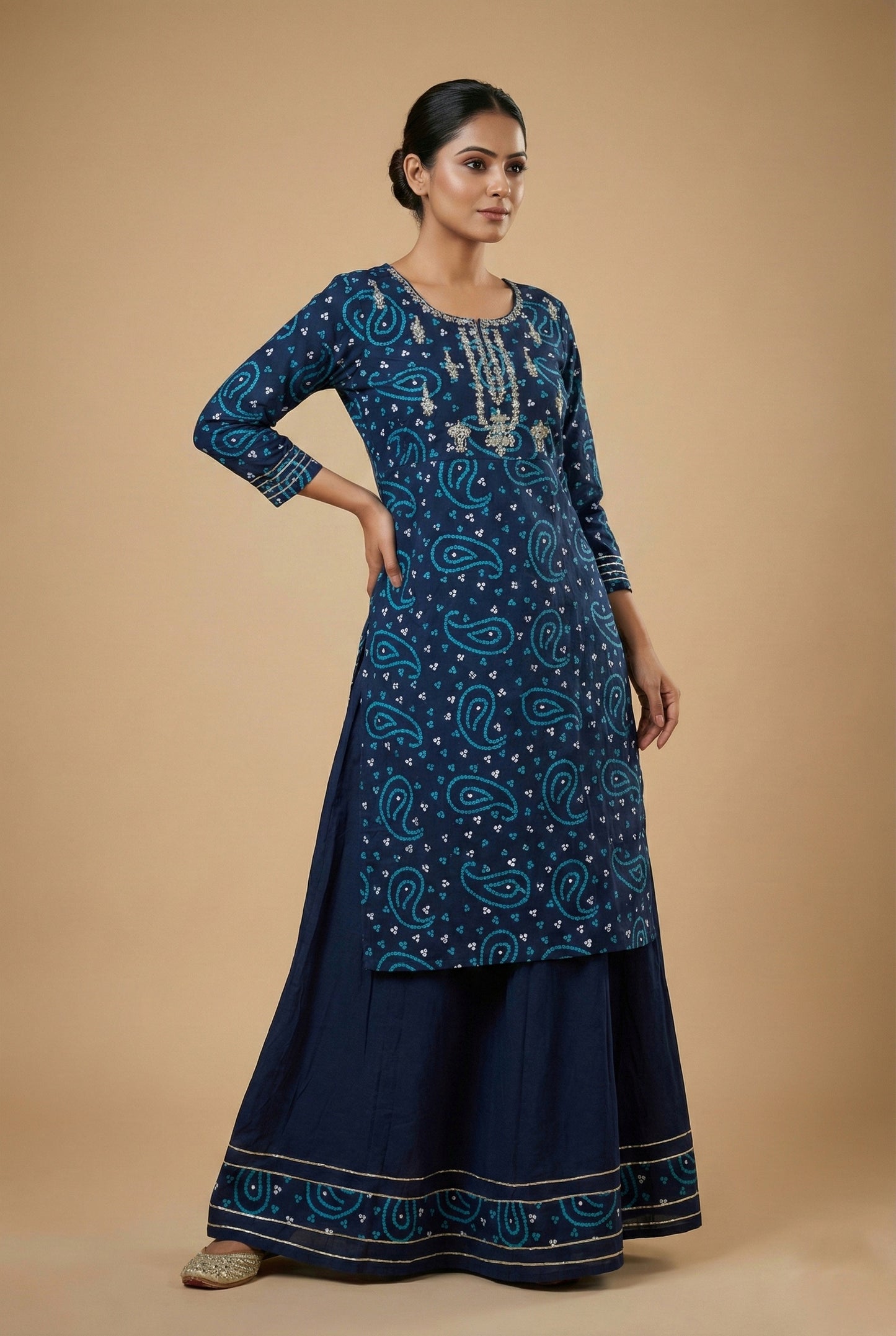 Blue SHRARA Cotton Suit