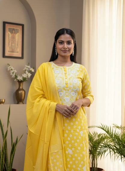 Premium Cotton Suit For Women YLW