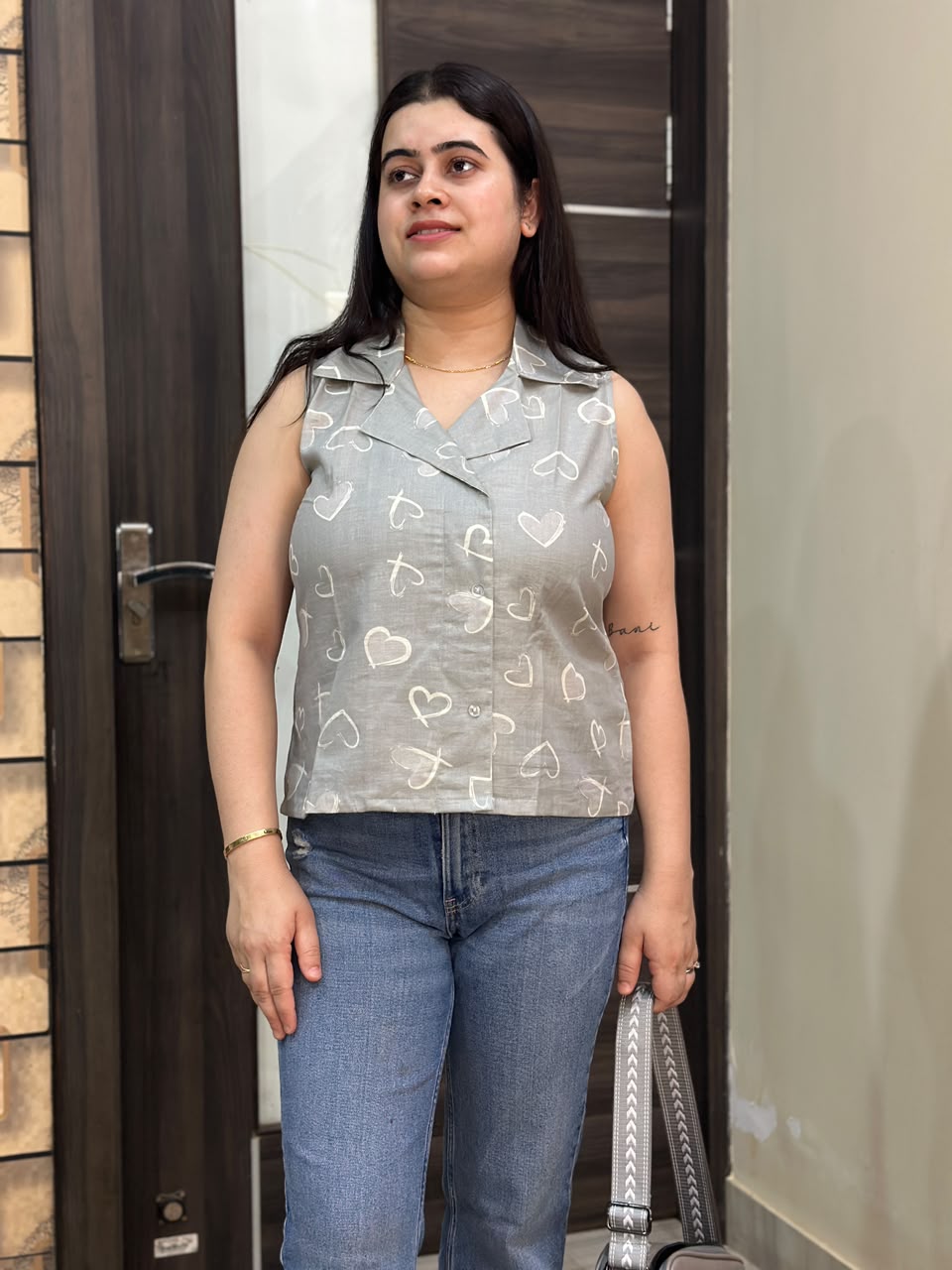 Short Cotton tunics for women Grey