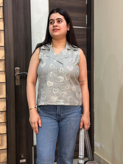 Short Cotton tunics for women Grey