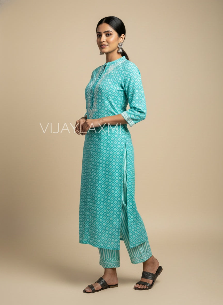 Cotton Kurta Pant Set FRZ3301