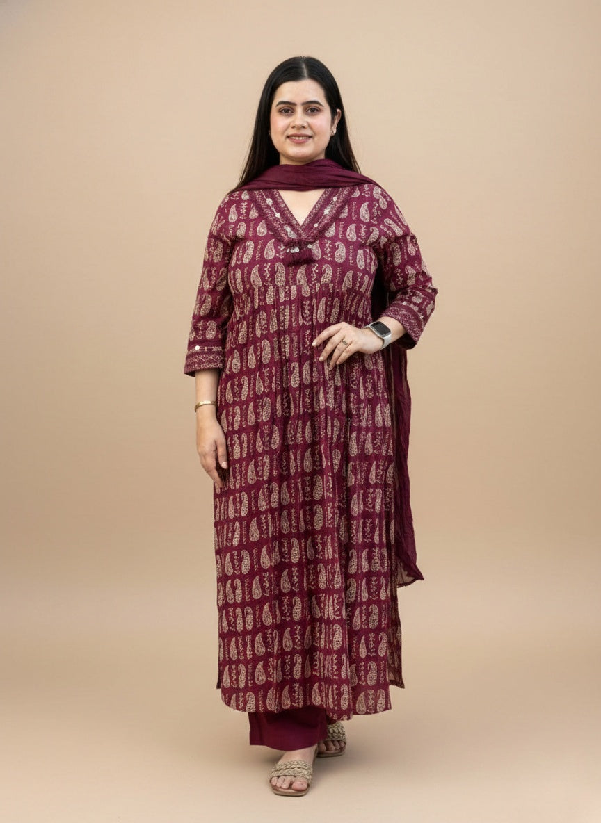 Kiara Cotton kurta Set with dupatta