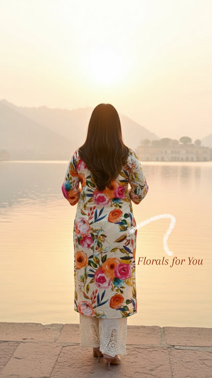 Breathable & Stylish Floral Cotton Kurti