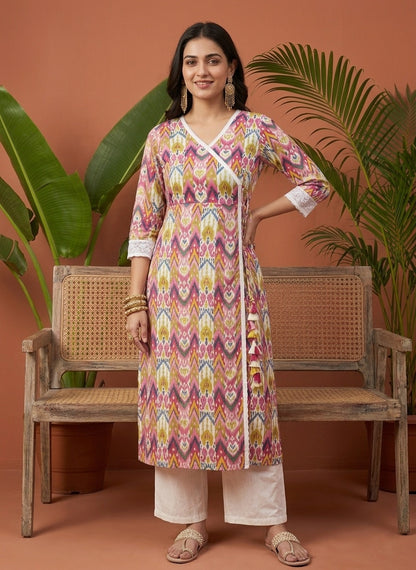 Angrakha Cotton Long Kurti
