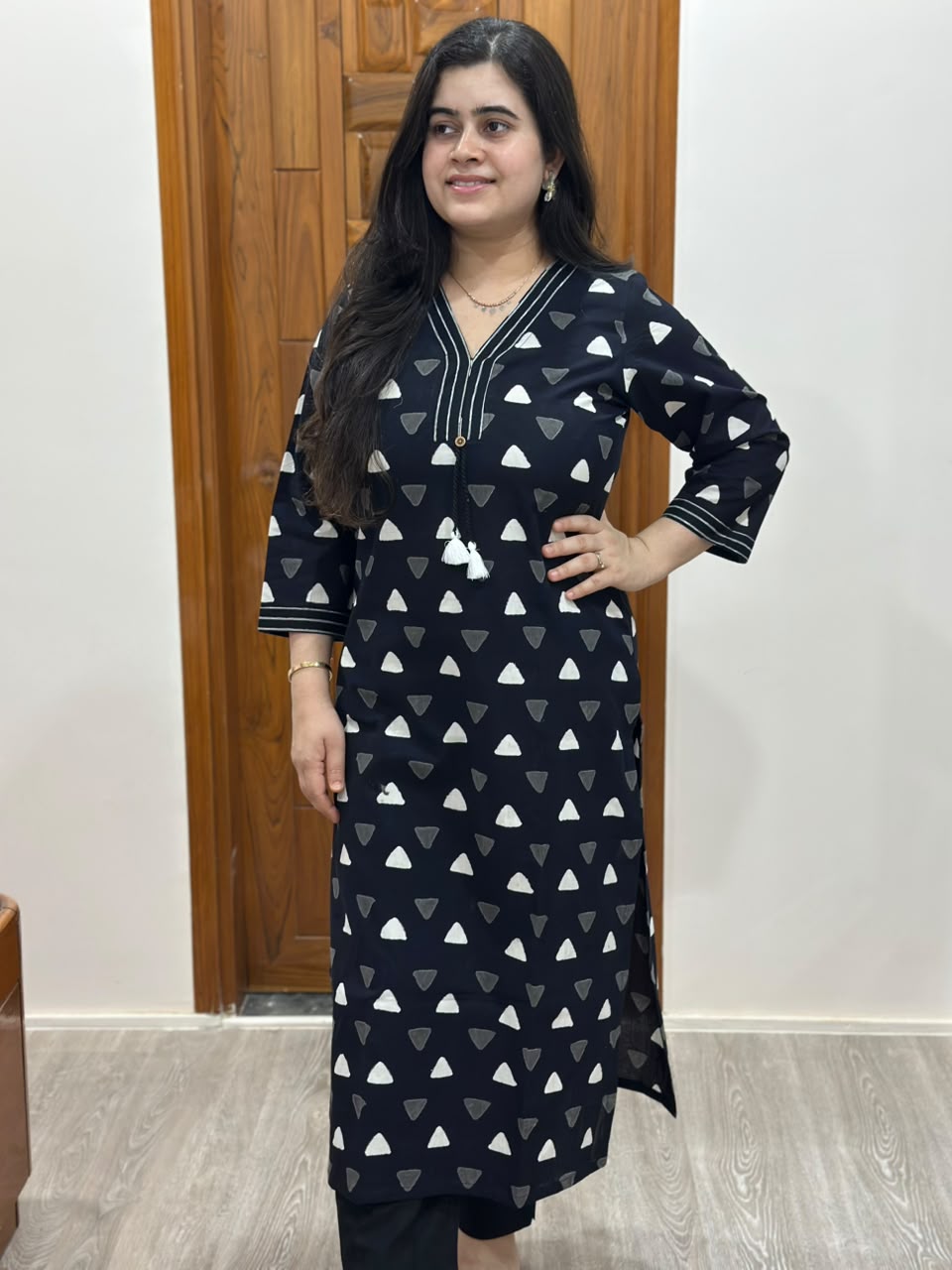 Gulmohar Handblock print ajrakh Cotton kurta