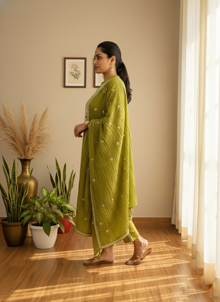 Premium Cotton Suit For Women GRN