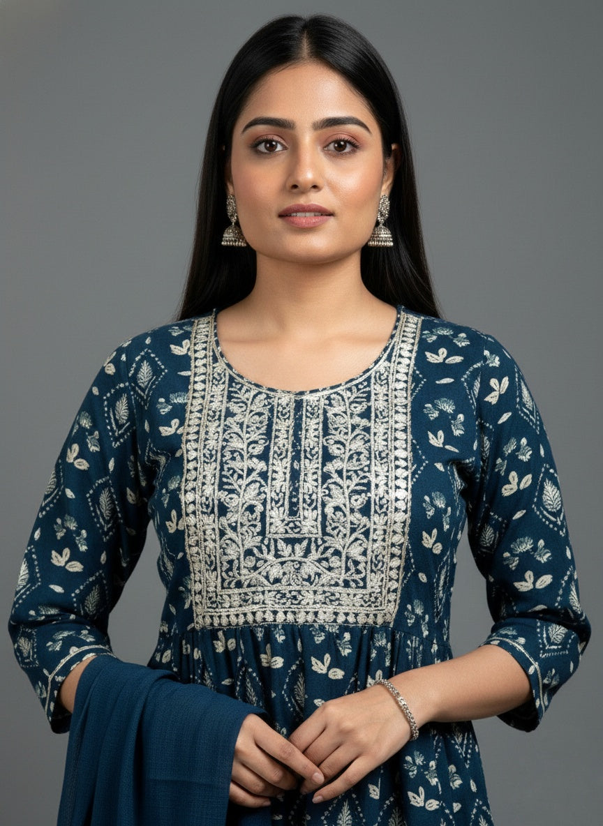 Indigo Cotton Suit