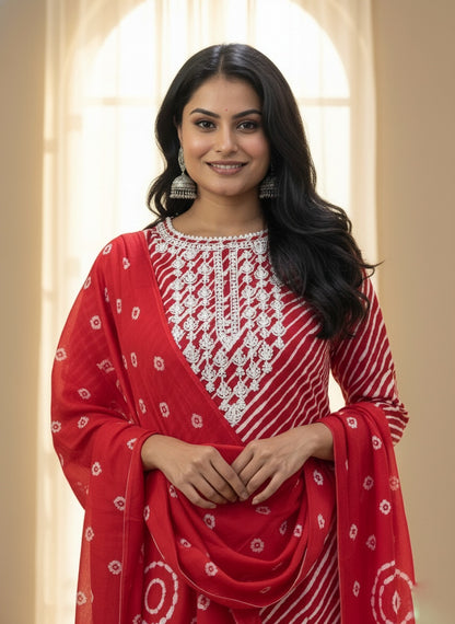 Premium Cotton Suit For Women RED