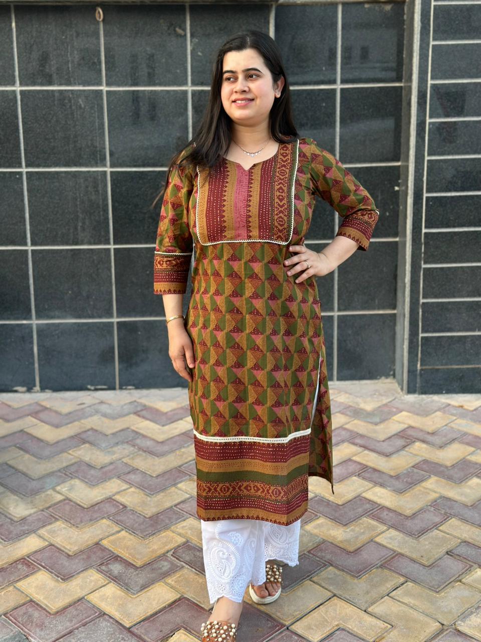 Airy Cotton kalamkari kurti for women