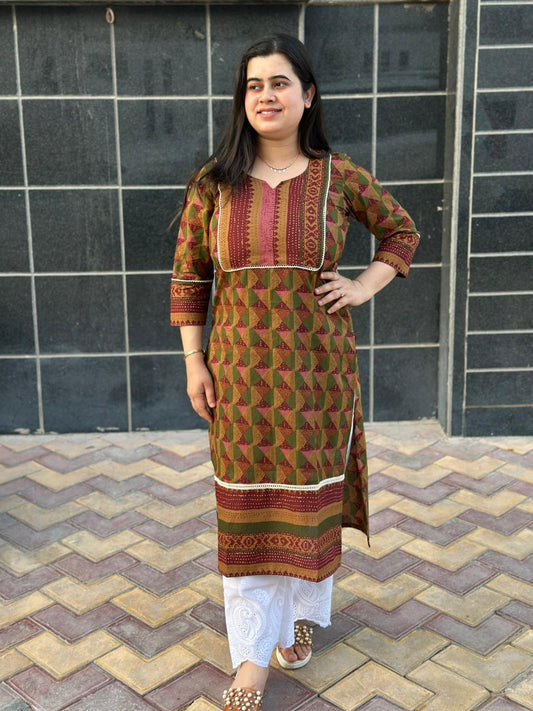 Premium cotton kurti Ajrakh