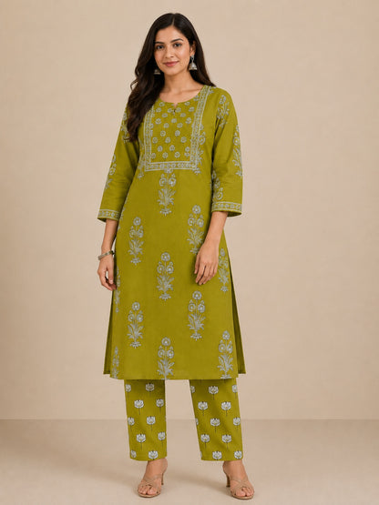 Gulzar ikkat printed cotton suit set