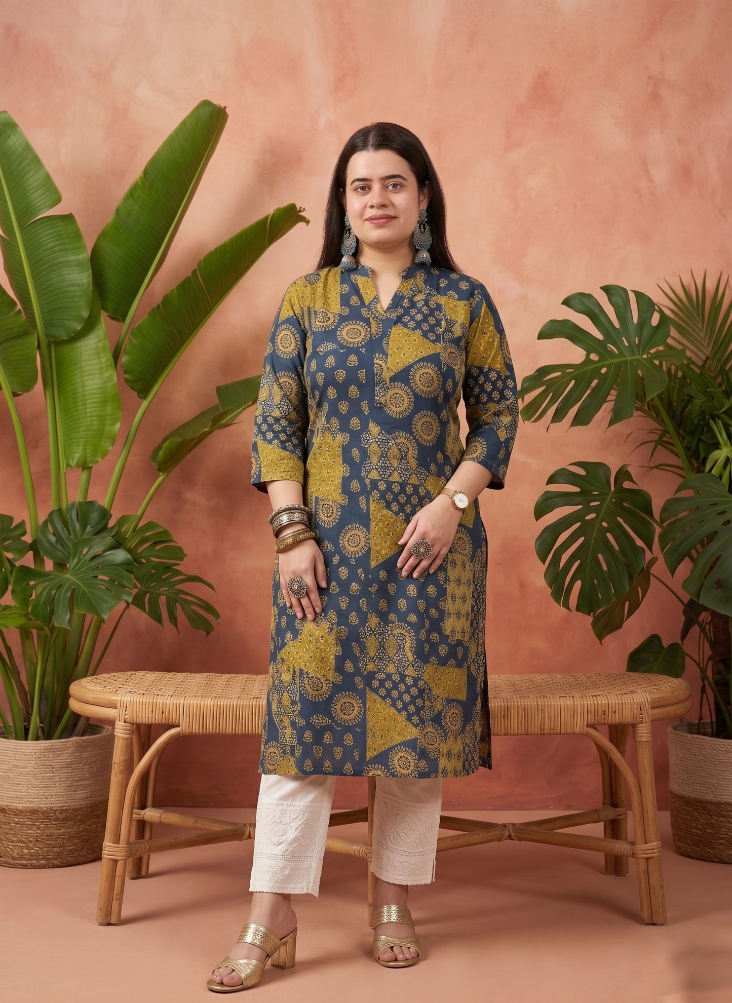 Kalamkari Charm- Handcrafted Heritage Cotton Kurti