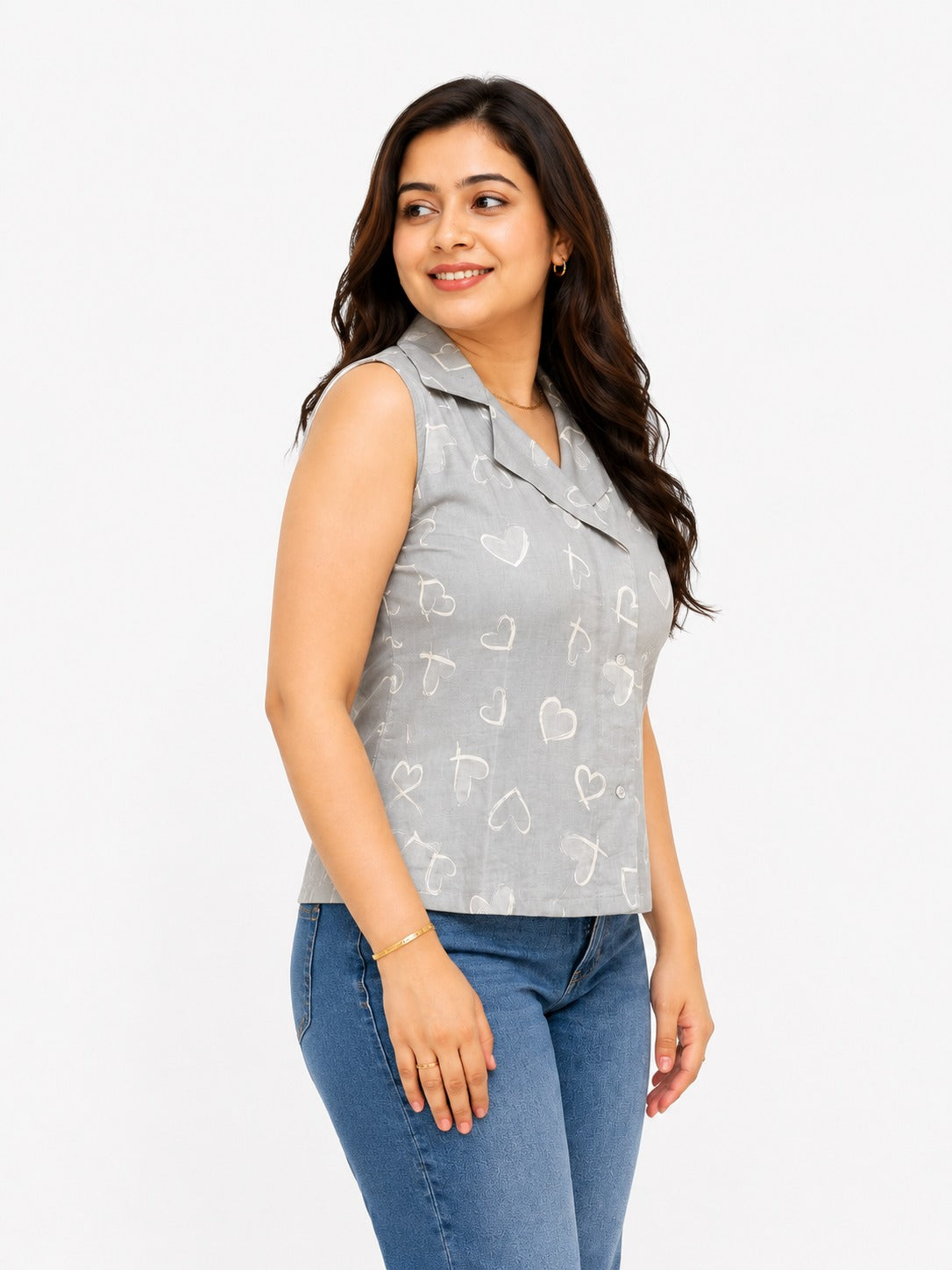 Short Cotton tunics for women Grey