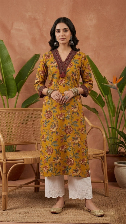 Airy cotton long kurta combo