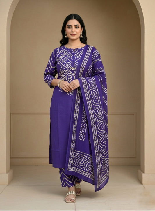 Suit set combo of two purple and orange