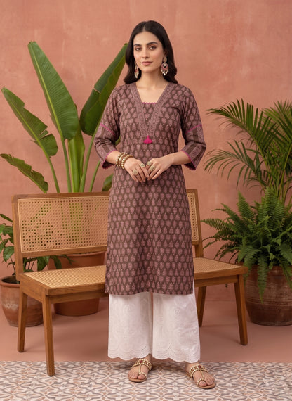 Airy Cotton Dabu kurti for women