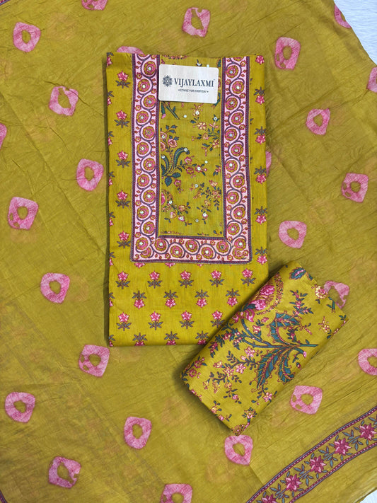 Cotton Suit Material with Cotton Dupatta - Vijay Laxmi