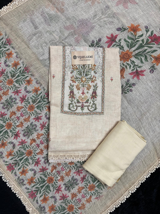 LINEN UNSTITCHED SUIT