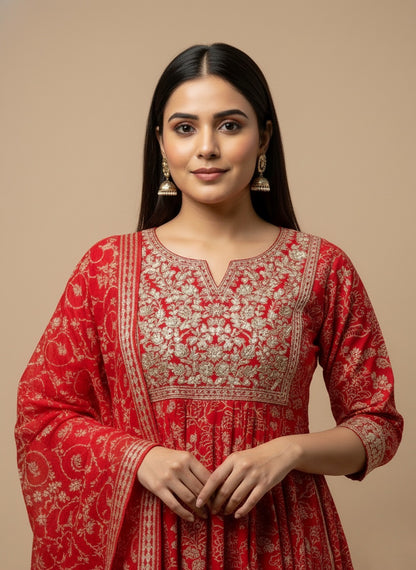 Rayon Slit Kurta Pant Set RD01