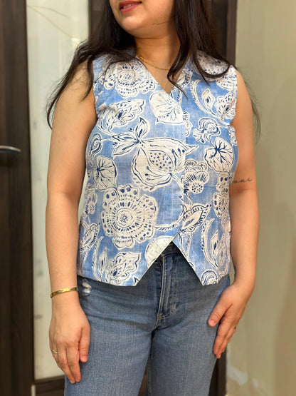 Short Cotton tunics for women Sky Blue