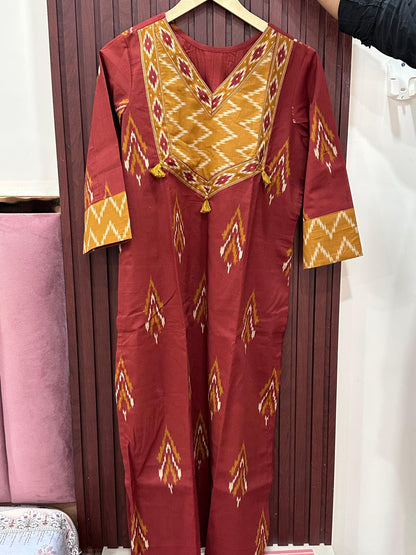 Ruhani Cotton kurta set for women ikkat