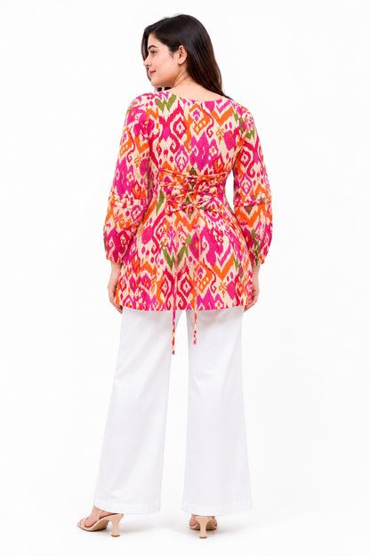 Jasmine short kurti ikkat
