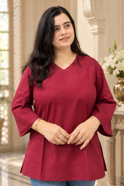 NAZAKAT short kurti red