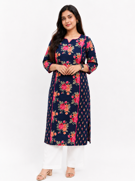 Gulmohar Cotton kurti for women floral