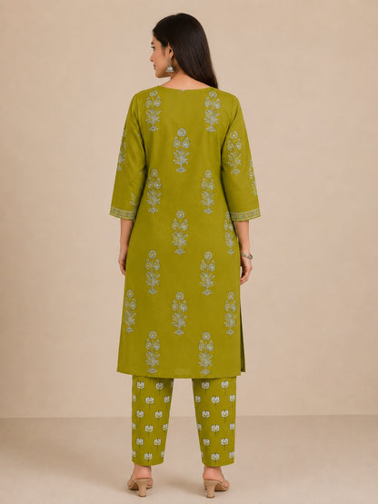 Gulzar ikkat printed cotton suit set