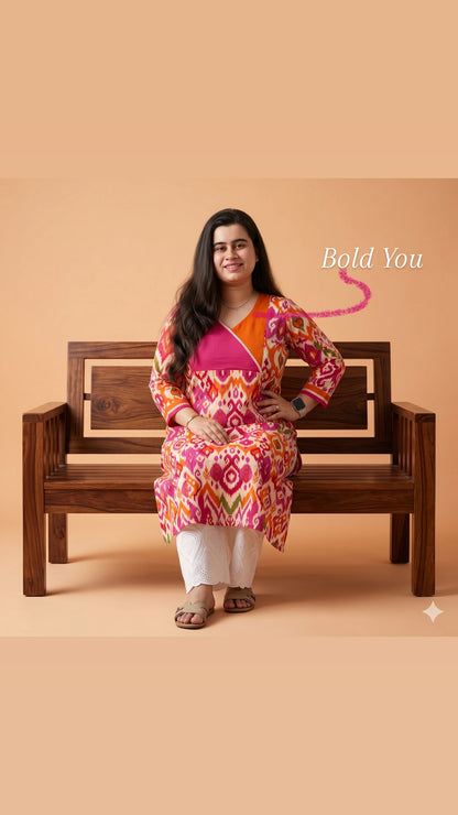 Airy Cotton Ikkat kurti for women