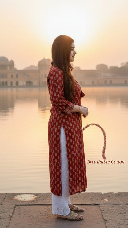 Airy Cotton Kurti Bagru