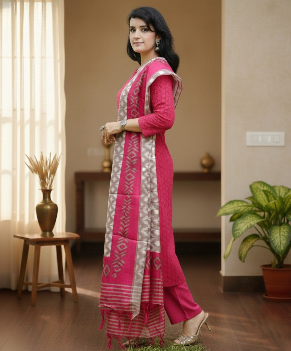 Cotton Chikankari kurta Set