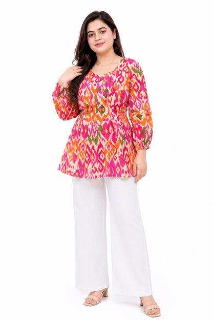 Jasmine short kurti ikkat
