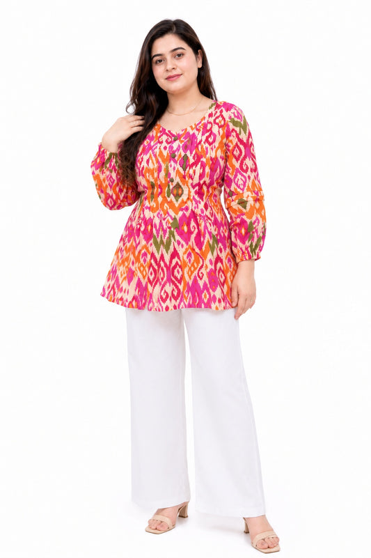 Jasmine short kurti ikkat