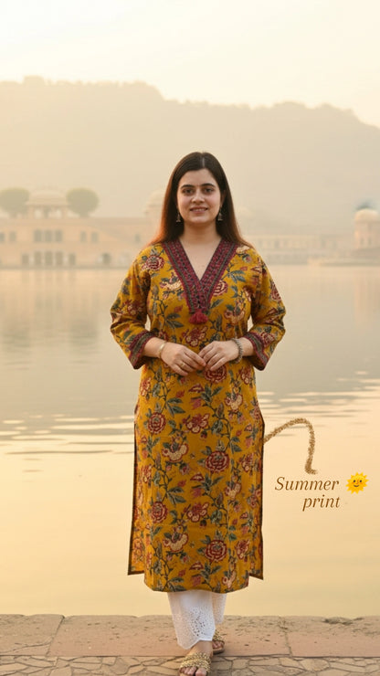 Airy Cotton kalamkari kurti for women