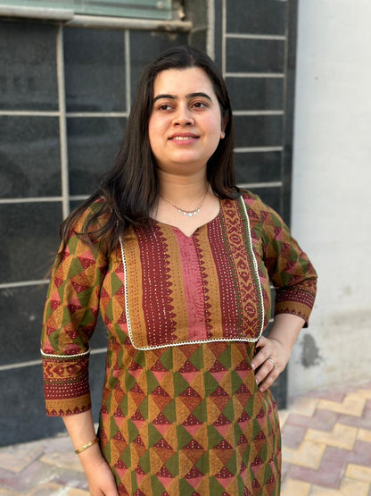 Airy Cotton kalamkari kurti for women