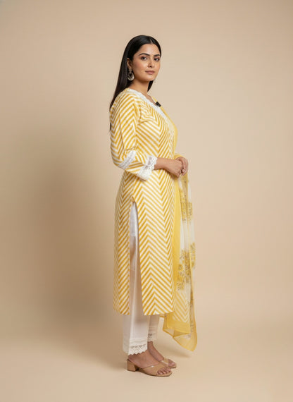 Kiara Cotton kurta Set with dupatta