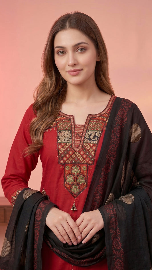 Jasmine Cotton kurta Set with dupatta
