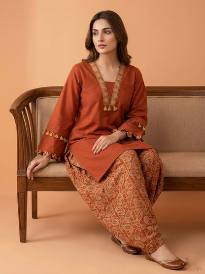 Jasmine Farshi Salwar Suit Rust