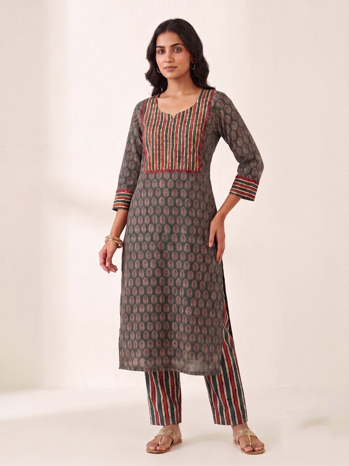 Gulzar printed cotton cord set
