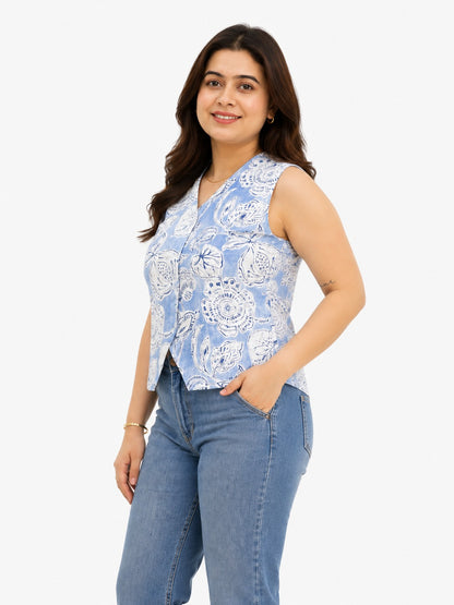 Short Cotton tunics for women Sky Blue