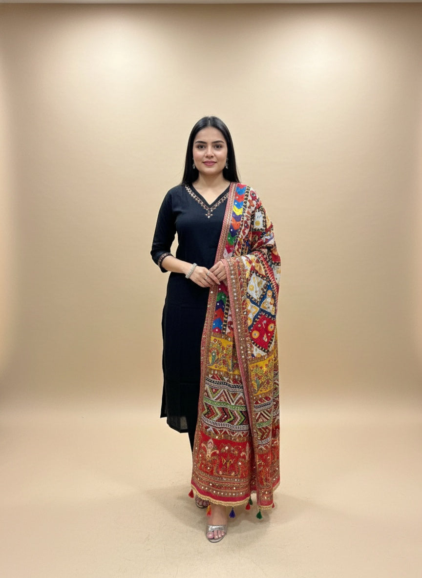 Phulkari cotton suit