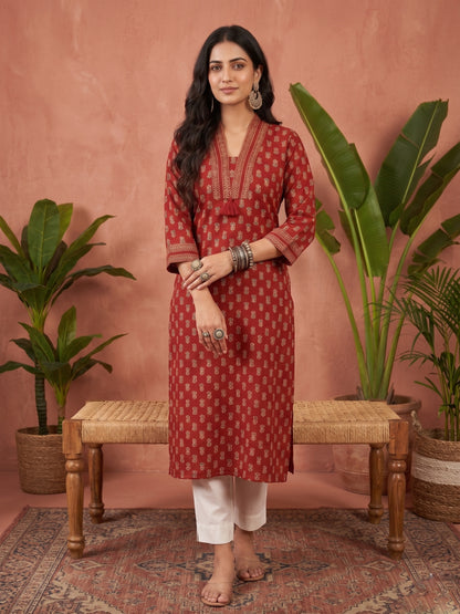 Airy cotton long kurta combo