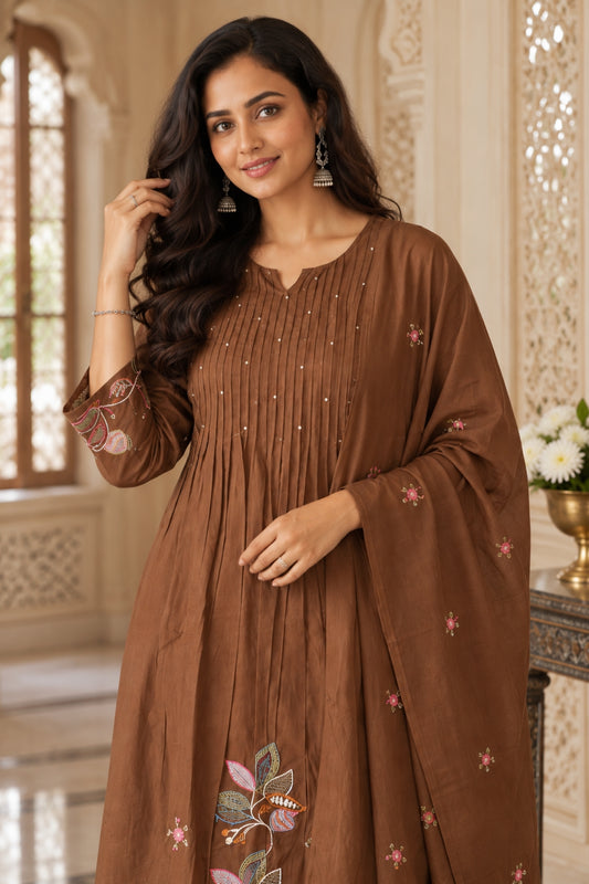 NAZAKAT cotton kurta set with pants & dupatta